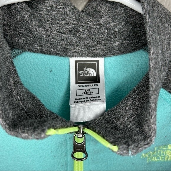 The North Face fleece quarter zip pull over sweater girl’s size large 14-16 - Picture 4 of 4